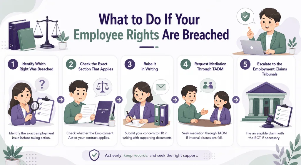 infographic about What to Do If Your Employee Rights Are Breached
