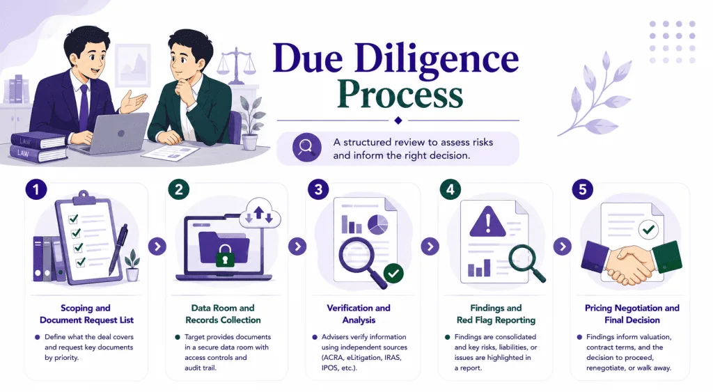 infographic article about due diligence process in singapore