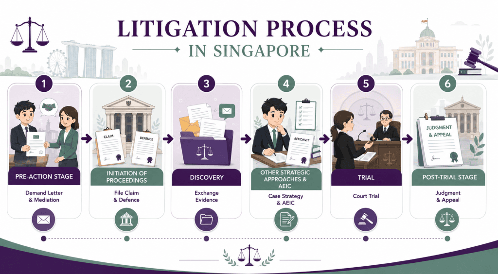 infographic about litigation process in singapore