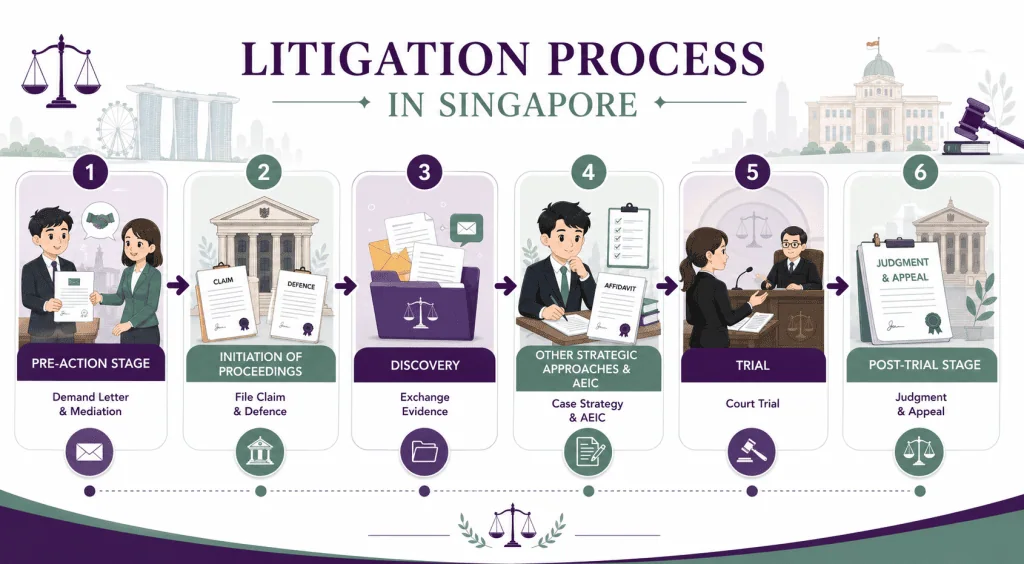 infographic about litigation process in singapore