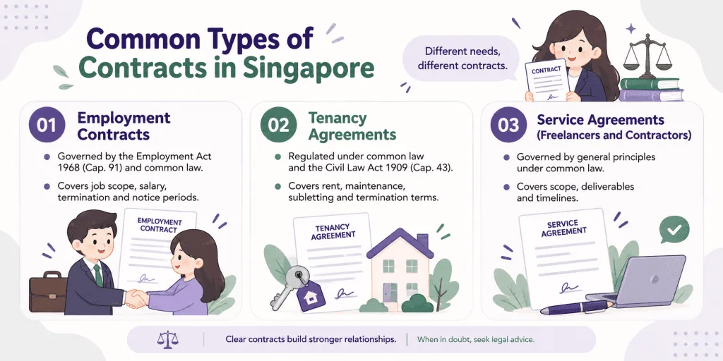 infographic article about type of contract in Singapore