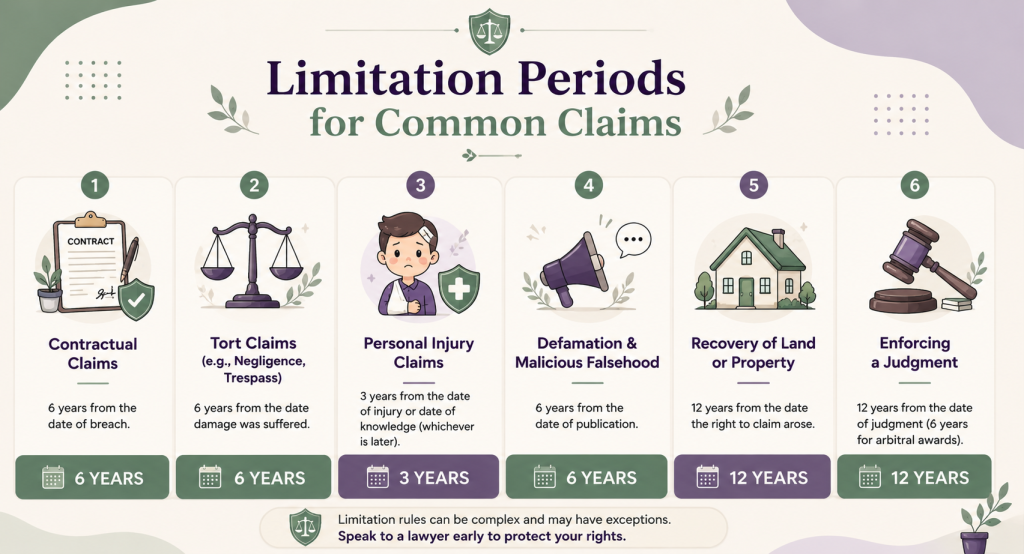 infographic about limitation act period
