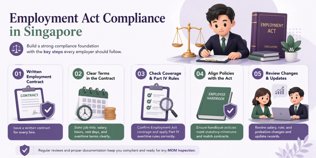 infographic about MOM compliance in Singapore