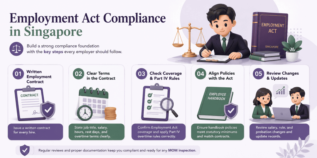 infographic about MOM compliance in Singapore