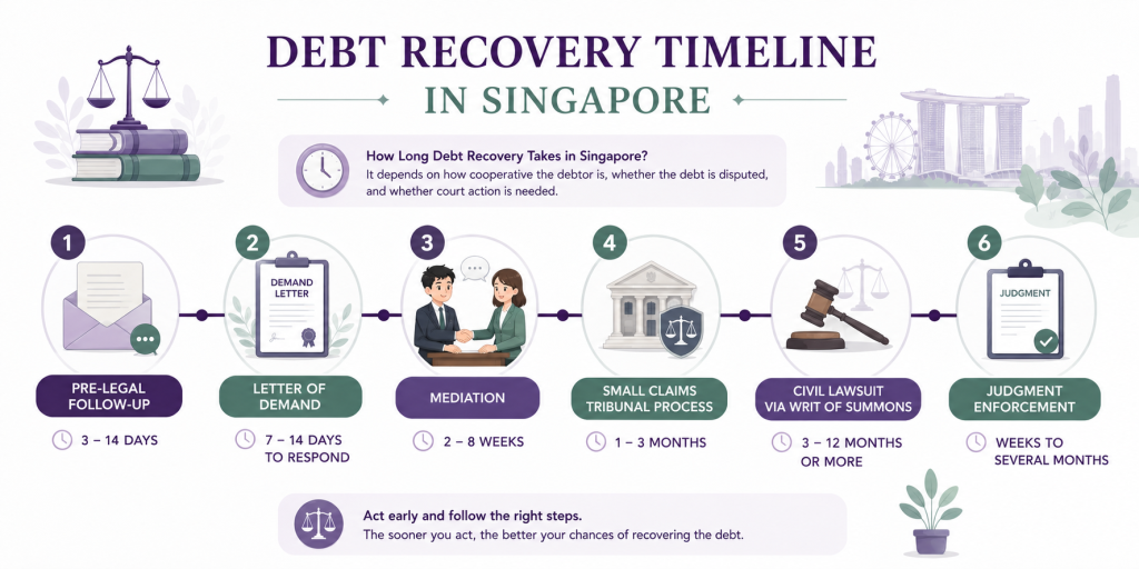 infographic about debt recovery timeline