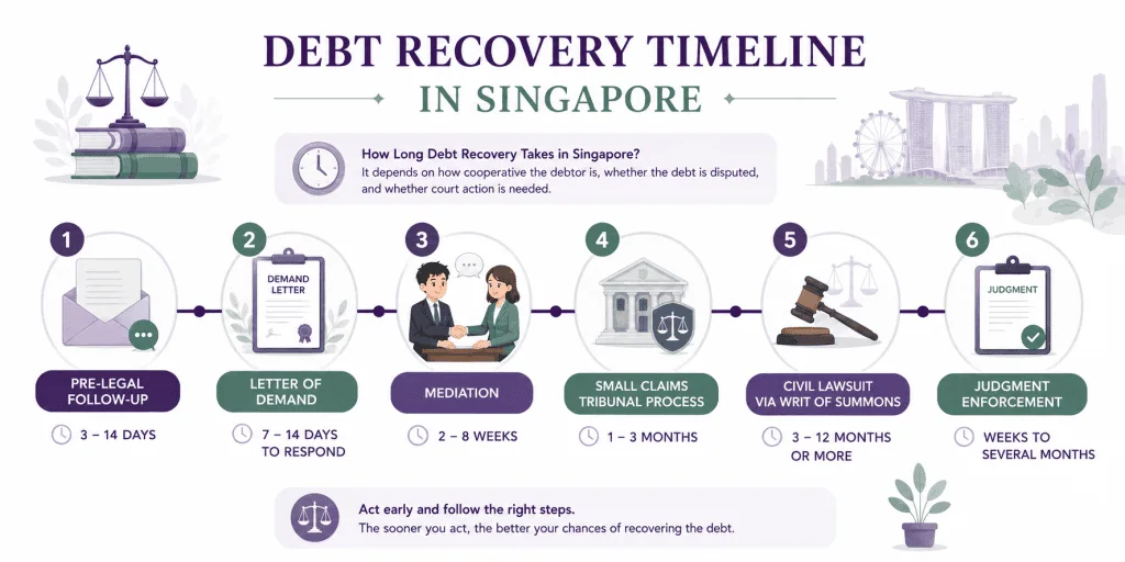 infographic about debt recovery timeline