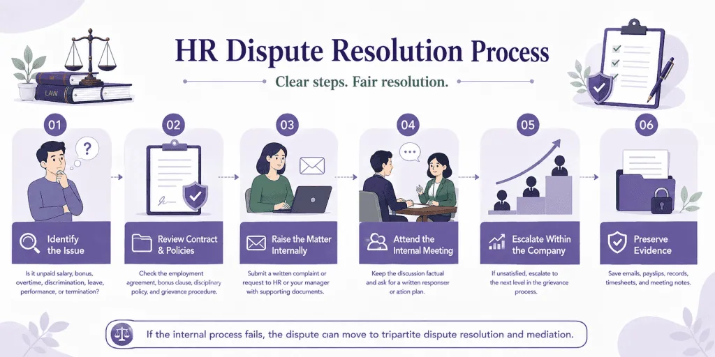 infographic article about workplace dispute resolution process in singapore