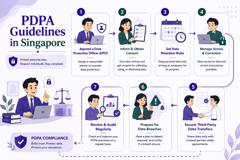 infographic about PDPA guidelines in singapore