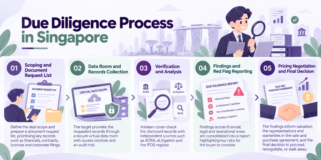 infographic about due diligence process in Singapore