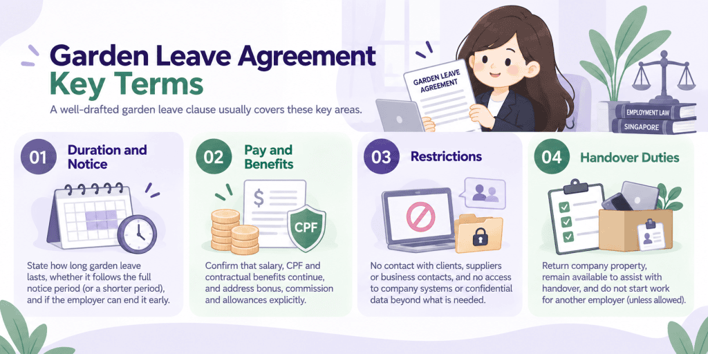 infographic article about Garden Leave Agreement Key Terms