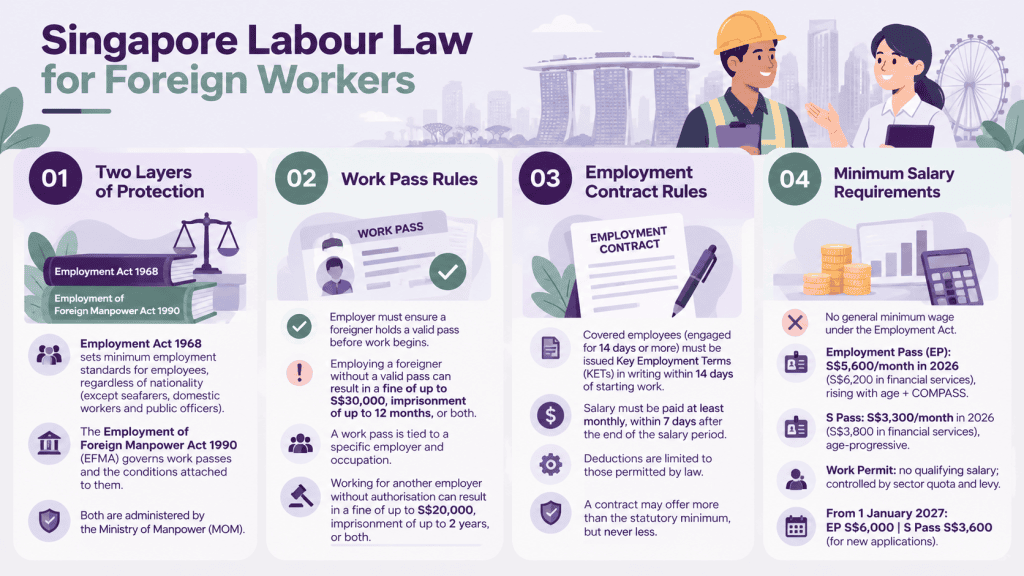 infographic article about Singapore Labour Law for Foreign Workers