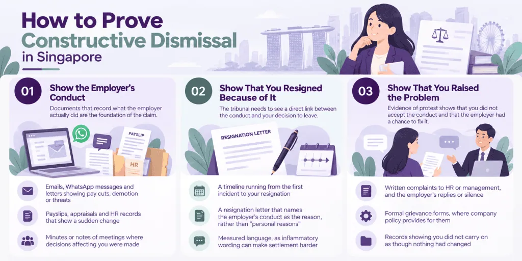 infographic article about How to Prove Constructive Dismissal in Singapore