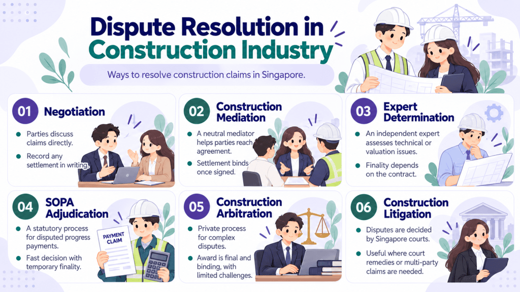 infographic article about Dispute Resolution in Construction Industry